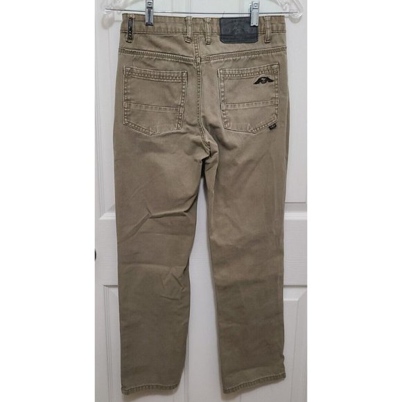 NO FEAR Y2K Boys Skate Denim Jeans Pants Khaki Beige 100% Cotton Youth Size 14 - Picture 4 of 12